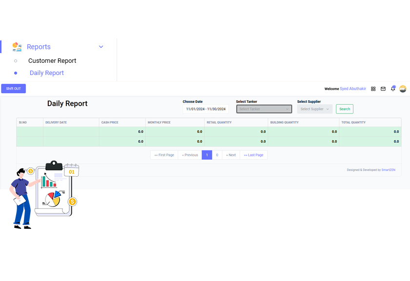 Invoice generation screenshot