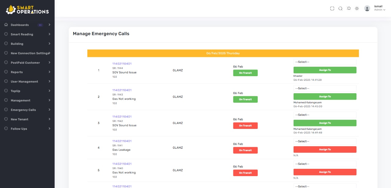 Customer management for Bulk Gas delivery